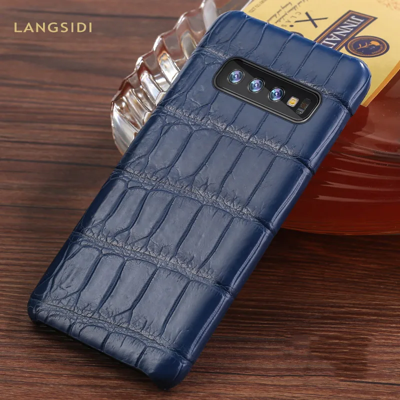 

Luxury Natural Crocodile Leather case For Samsung Galaxy s10 SE S9 S8 S7 plus marvel Armor cover For Samsung Note 8 9 a50 a70