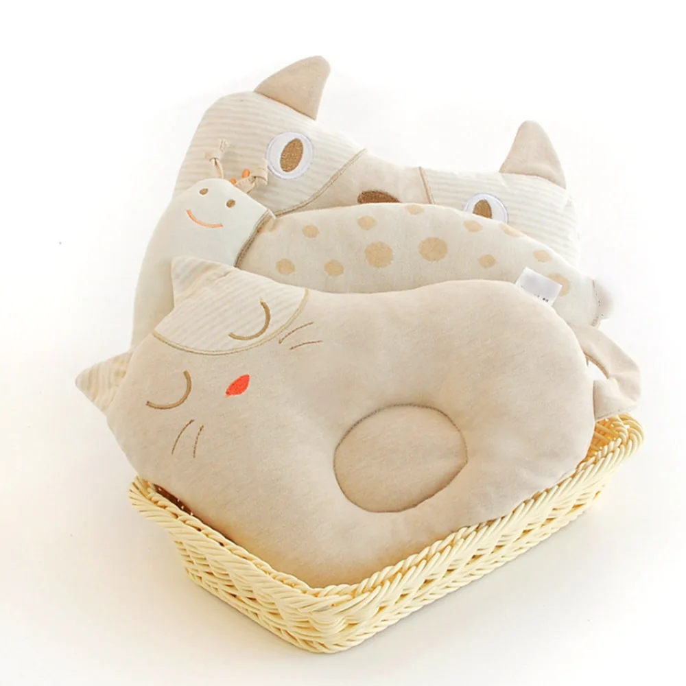 Cute Newborn Baby Pillow Infant Sleep Positioner Prevent Flat Head Shape Support Cotton Infant Pillow