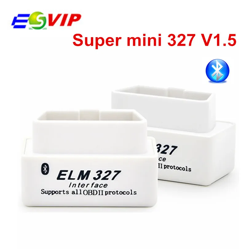 Низкая цена Супер Мини elm327 V1.5 Bluetooth OBD2/OBDII ELM 327 версия 1,5 автоматический диагностический сканер elm327 сканер три цвета - Цвет: white