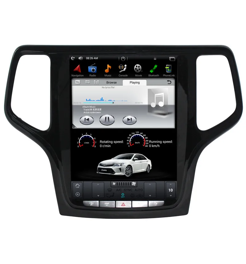 Sale 10.4" Vertical Screen Android 7.1 Car Player GPS Navigation for Jeep Grand Cherokee 2014 2015 2016 with Radio BT USB Stereo 1