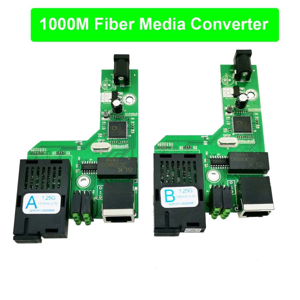 FTTH 1 пара гигабитный волоконно оптический медиаконвертер 10/100/1000 Мбит/с