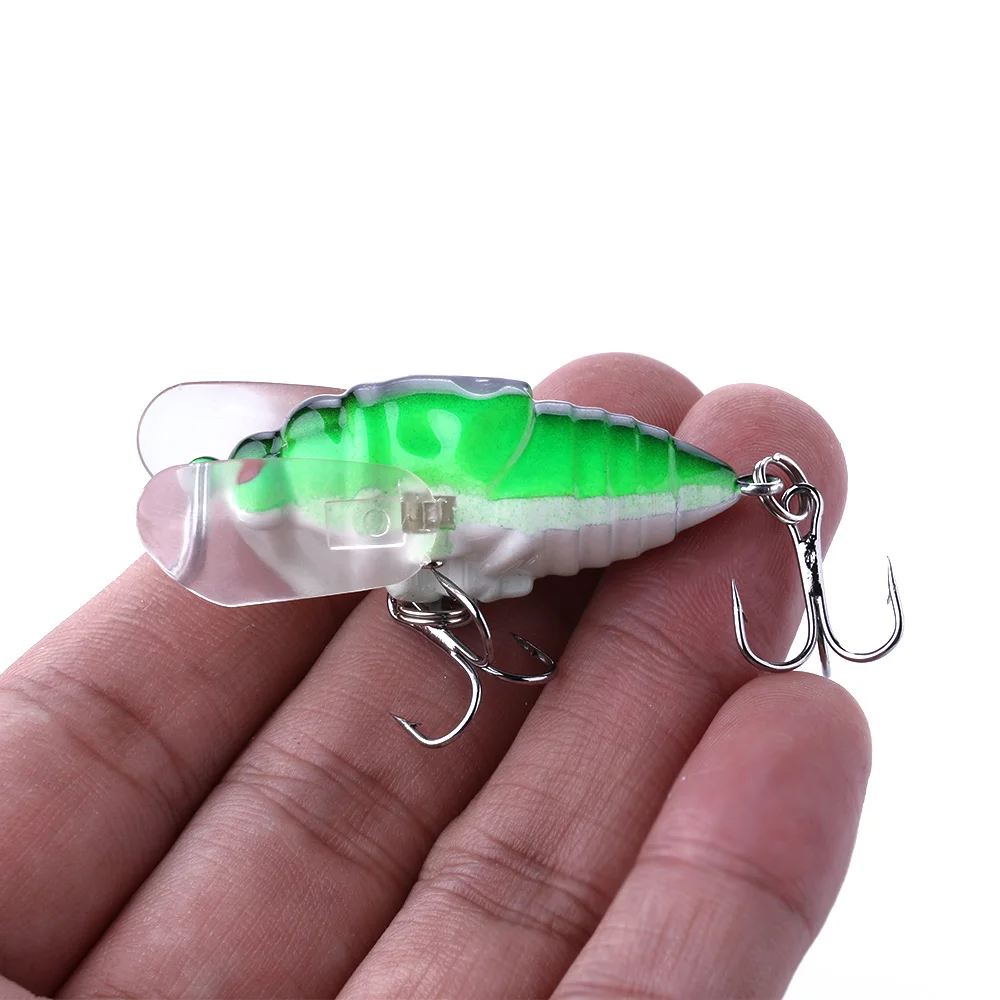 1Pc 7.5cm/14g Propeller Treble Hook Bionic Cicada Hard Fishing