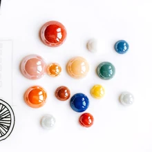 ZEROUP разноцветные керамика фарфор Стекло кабошоны 8/10/12/14/16 мм, плоская спина, кабошон принадлежности Набор «сделай сам» для конечные бусины в форме цветов