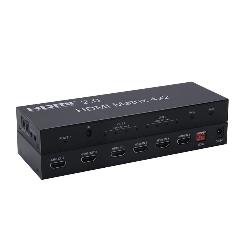 weiyoutong 2 Port USB HDMI KVM Switch 4K@60Hz HDR HDMI 2.0 Switcher 2X1 Support Keyboard Mouse Printer with 2 USB and 2 HDMI Cables