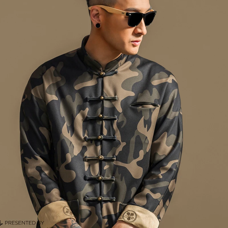 11,11 Традиционный китайский стиль одежды топ для мужчин мужской tangzhuang одежда модная battle fatigues tang костюм рубашка
