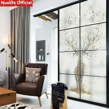 Пользовательский размер, узор лося, матовая Электростатическая стеклянная пленка, гостиная, кровать, спальня, ванная комната, украшение на праздник, ПВХ пленка для окон