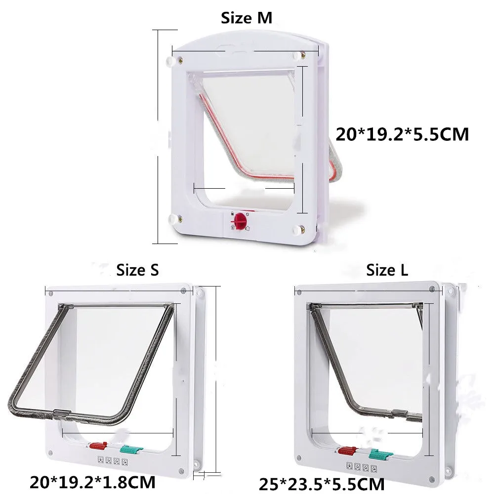 4 способ средний маленький большой ПЭТ кошка щенок собака магнитный замок запираемый безопасный створки двери