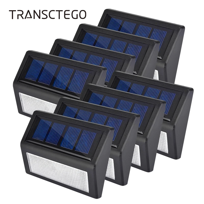 1 10PCS LED Solar Lights Garden Wall Lamp Outdoor Stair