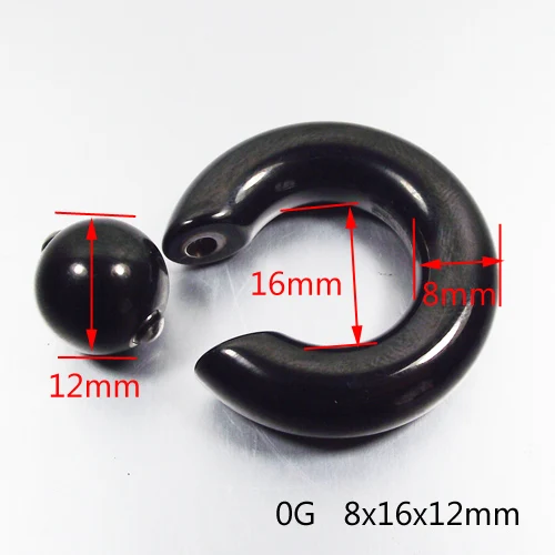 Большие размеры, черные круглые штанги из нержавеющей стали, кольцо для носа, губ, бровей, пирсинга, ювелирные изделия CBR Tragus Helix, серьги
