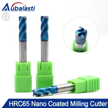 Aubalasti HRC65 4 flety frez węglikowy frez frezy do plotera frezowanie CNC frezy do cięcia metalu