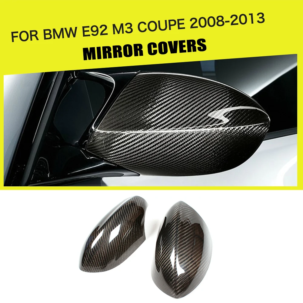 Add On Style Car Rear Review Mirror Cover Caps Dry Carbon Trims For Bmw