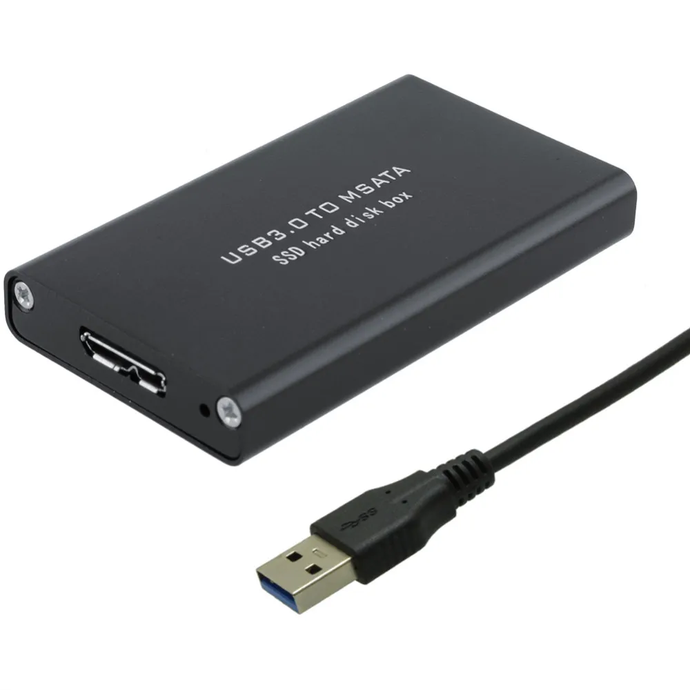 USB 3.0 to 2 MSATA SSD Enclosure USB3.0 to mini SATA Hard Disk adapter mSATA Box
