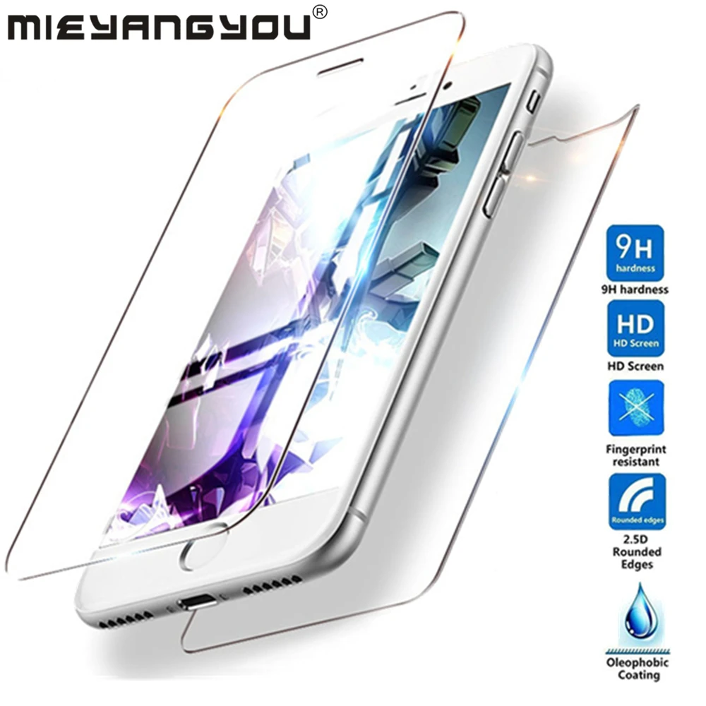 Закаленное стекло для iPhone XS Max 11 Pro XR X 7 8 6 6S Plus 5 5S SE 4 4S защитная пленка переднего и