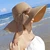 HT2505 Straw Hat Women Solid Plain Packable Summer Sun Hat Lady Floppy Ribbon Bow Band Big Wide Brim Hat Female Women Beach Hat 17