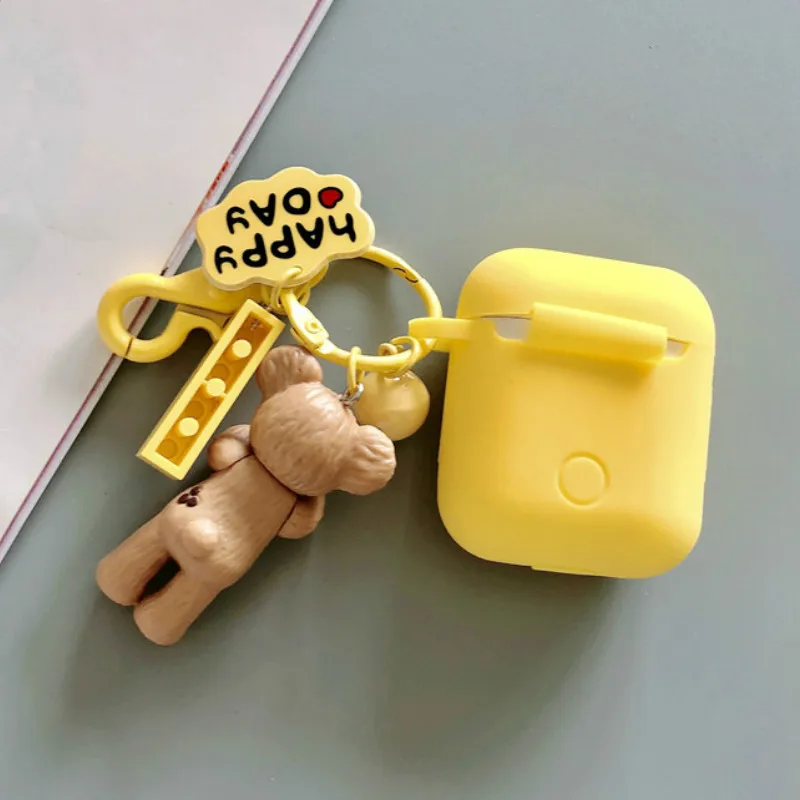 Cute Earphone Case For AirPods Cartoon ShellieMay Duffy&Stellalou Wireless Headphones Cover For Apple Airpods 2 Bag Accessories - Цвет: Цвет: желтый