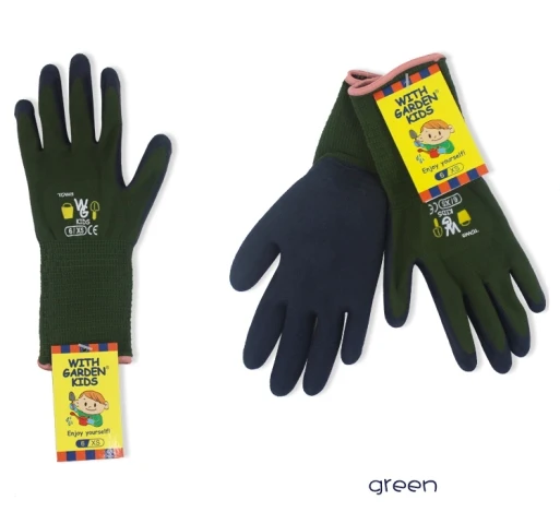Детские садовые перчатки, 5 пар, Детские садовые рабочие перчатки для детей - Цвет: Green Color XXS