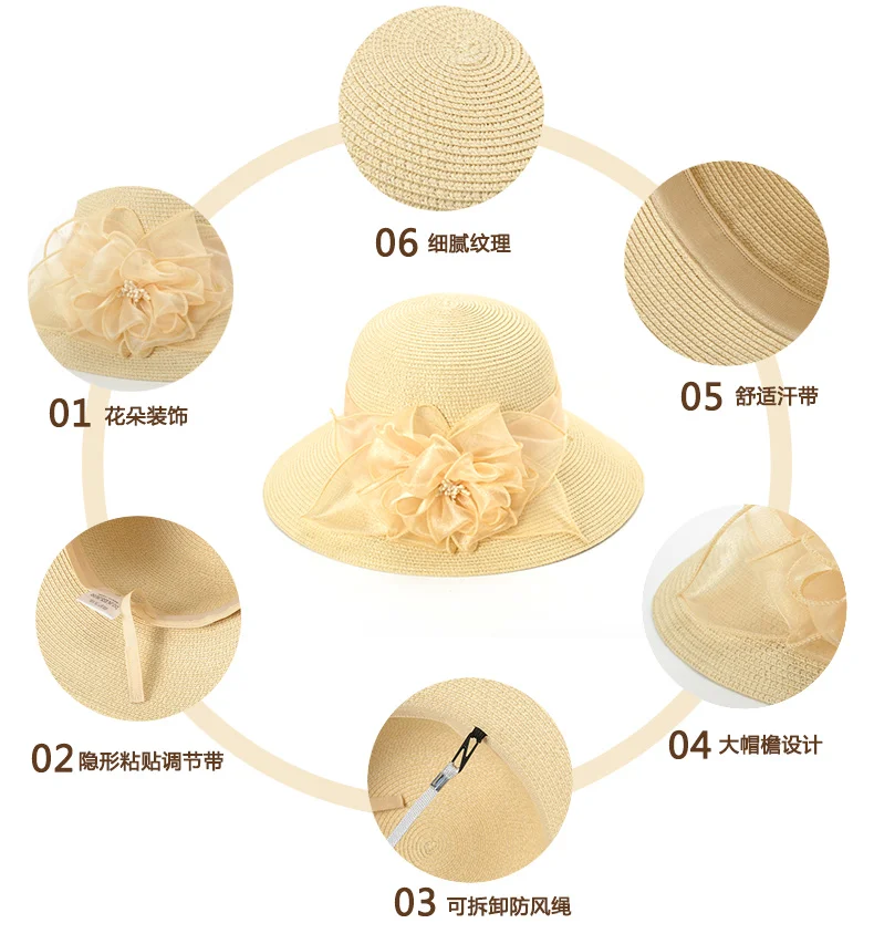 New Fashion Hat Sunscreen Straw Cap Foldable Fisherman Cap Folding
