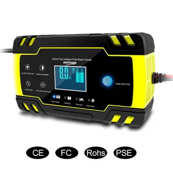 

LCD Smart Battery Charger For Car Motorcycles 12V 24V Universal Smart Repair Type Lead Acid Storage Charger ladowarka samochodow