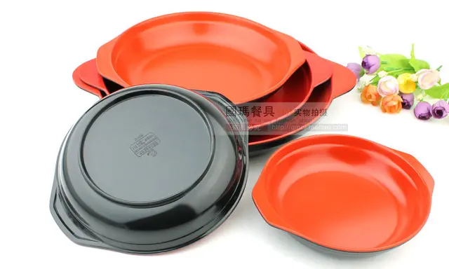 8 inch japanese style melamine tableware black red christmas plastic fruit sushi dishes binaural cake plates - Christmas Plastic Plates 8 inch japanese style melamine tableware black red christmas plastic fruit sushi dishes binaural cake plates - Christmas Plastic Plates