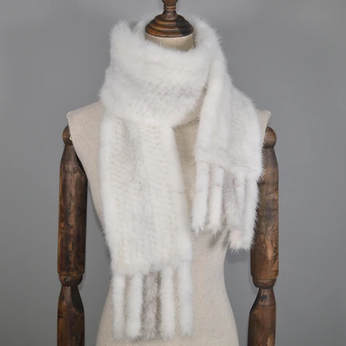 cross mink New Long Style Women Real Mink Fur Scarf Genuine Real Mink Fur Ring Scarfs Warm Soft Quality Knitted Real Mink Fur Shawl Scarves - Цвет: cross mink