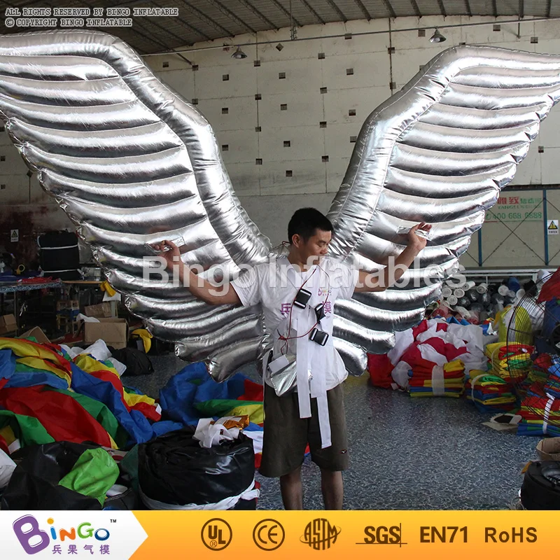 Free shipping 2m inflatable super wings costume for stage prop portable