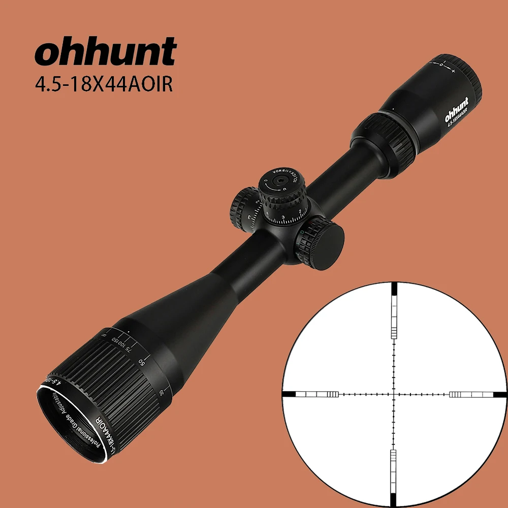 Ohhunt 4,5-18x44 AOIR тактическая оптика прицелы RGB стекло освещение сетка с Windage высота замок прицел