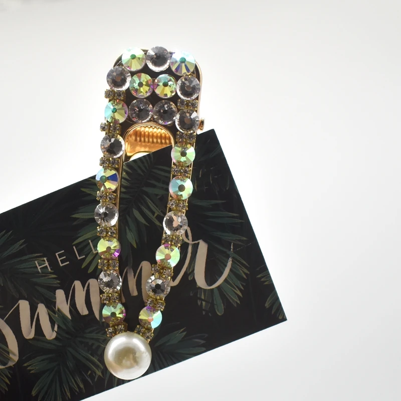 New Fashion Women Pearl Hair Clip Snap Hair Barrette Stick Hairpin Hair Pearl Clip Tool Accessories for Women Girls - Цвет: 8cm