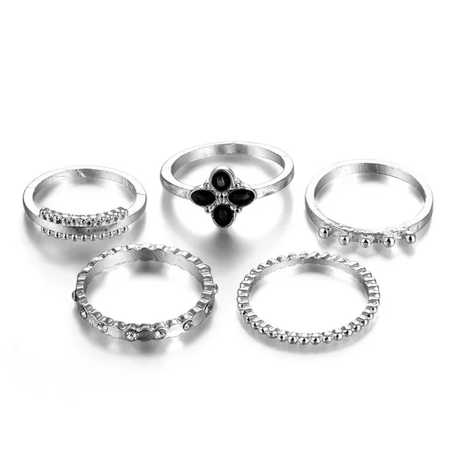 R369-2 IPARAM, богемное, винтажное, золотое, полумесяц, геометрическое соединение, кольцо, набор для женщин, кристалл, индивидуальный дизайн, кольцо, набор, для вечеринки, ювелирное изделие, подарок - Цвет основного камня: R369-2