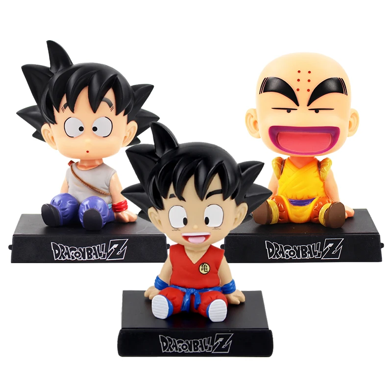 Bobble Head Dragon Ball экшн Сон Гоку фигурка криллин встряхните головку держатель телефона кронштейн украшение автомобиля аниме модель ПВХ игрушки подарки