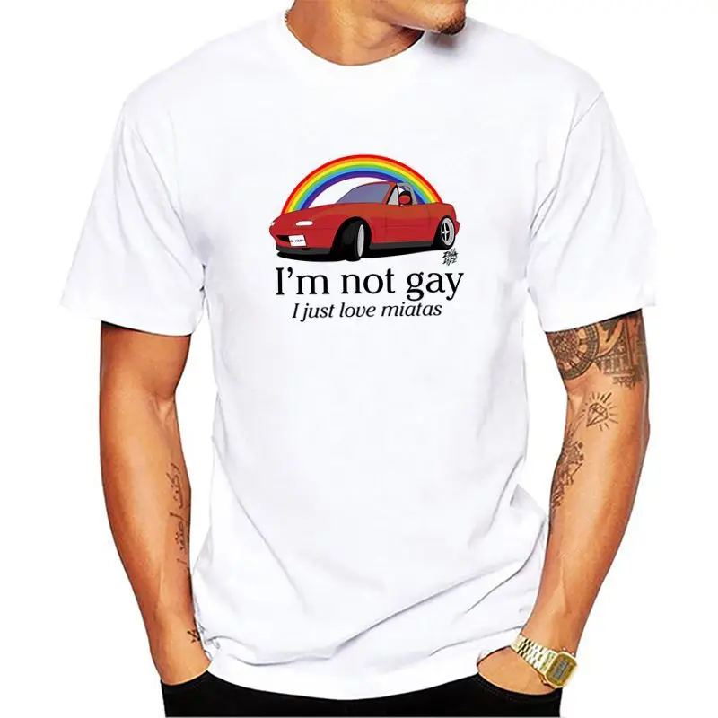 I'm not gay I just love my Miata, мужские летние футболки, повседневные топы с короткими рукавами, хлопок, футболка для мальчиков