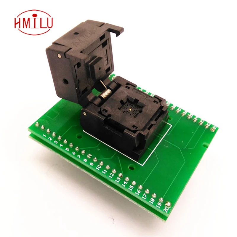 

QFN40 MLF40 Programming Socket IC Test Socket Pitch 0.5mm Clamshell Chip Size 6*6 Flash Adapter programming SMT/SMD Test Socket