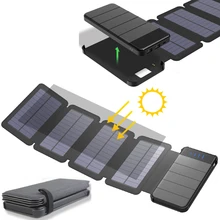 KERNUAP Solar panel 8W sunpower battery with power bank 20000mAh universal Portable Phone Charger can remove External Battery