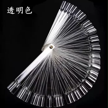 

50Pcs Transparent False Nails Art Tips Sticks Polish Displays Fan Practice Tool Board Nails Tools