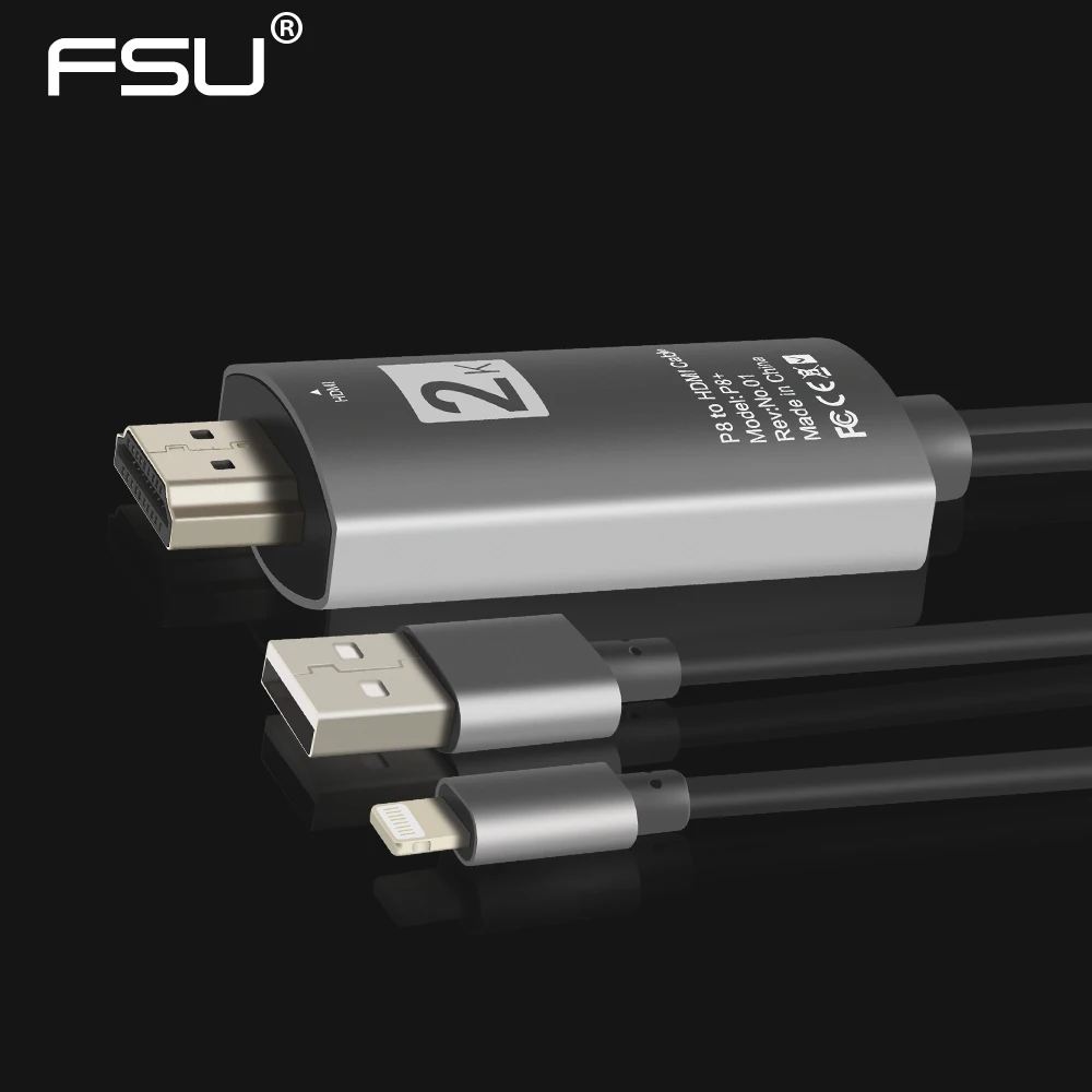 High resolution lightning to HDMI Cable support 4k 1080p adapter for iphone ipad HDTV Projector