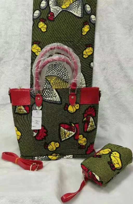 Хлопок ткань Африканская восковая ткань tissus воск африканская ткань с 2шт Женская сумочка Анкара ткань для платья TN-A69