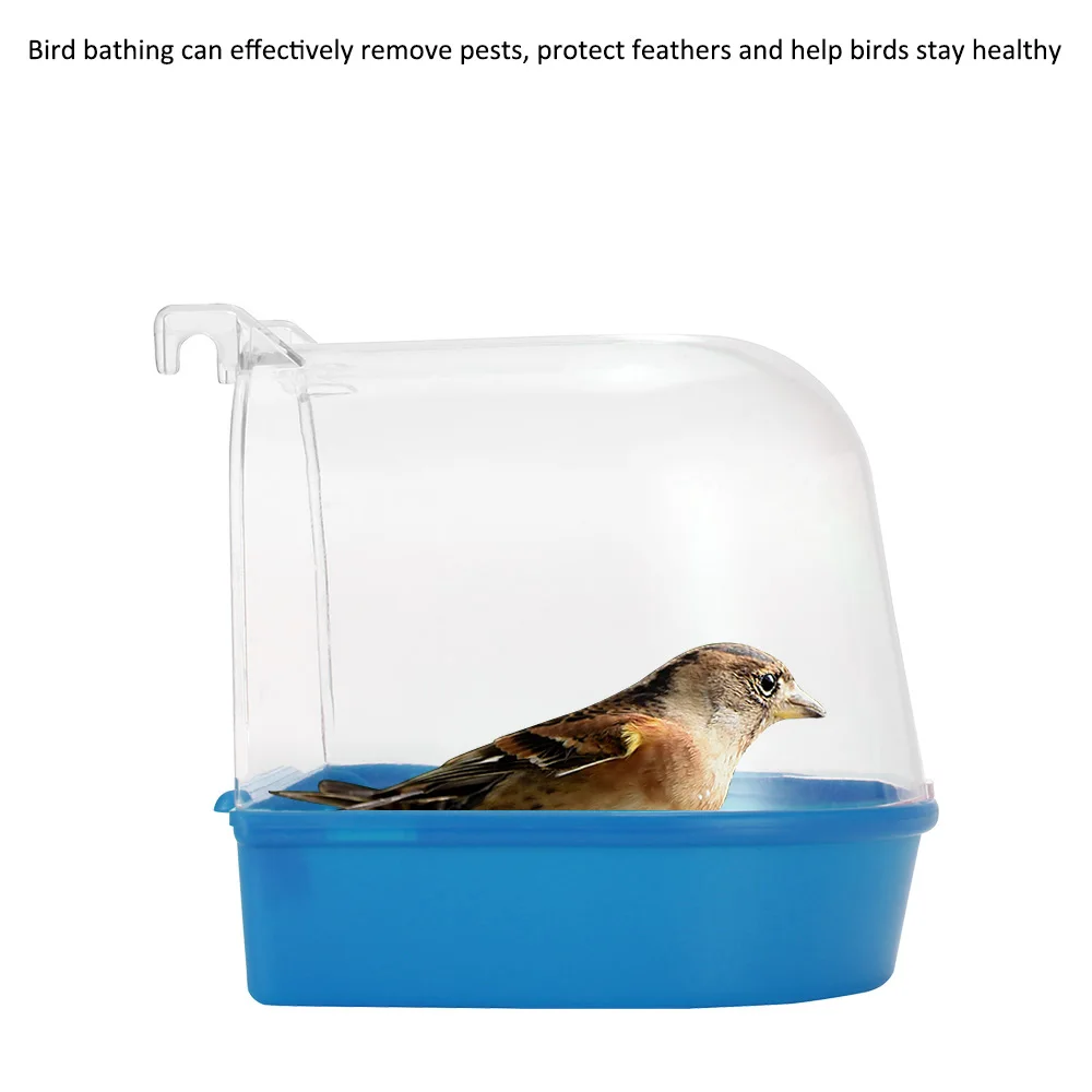 Коробка для ванны с птицами, аксессуары для чистки птиц, аксессуары для ванны с попугаем, прозрачная пластиковая подвесная Ванна для душа, принадлежности для птиц