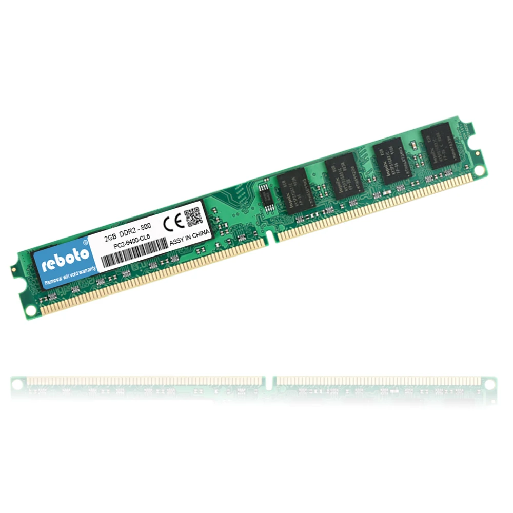 

Reboto DDR2 800Mhz/ 667Mhz PC2-6400 5300 1GB/2GB for Desktop computer RAM Memory Compatible with all motherboards 1.8V