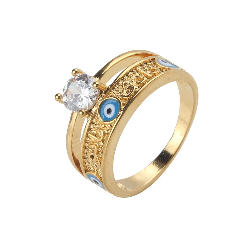 Сглаза новые модные золотые кольца сглаза с голубым глазом новые ювелирные изделия Роскошные Регулируемые кольца CZ для женщин ювелирные изделия подарок