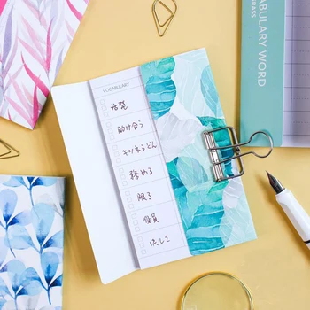 

1 Pcs Cute Language Vocabulary Notebook Fresh Plant Memo Pads Words Book Learning Memory Notepad for Student Stationery Gifts
