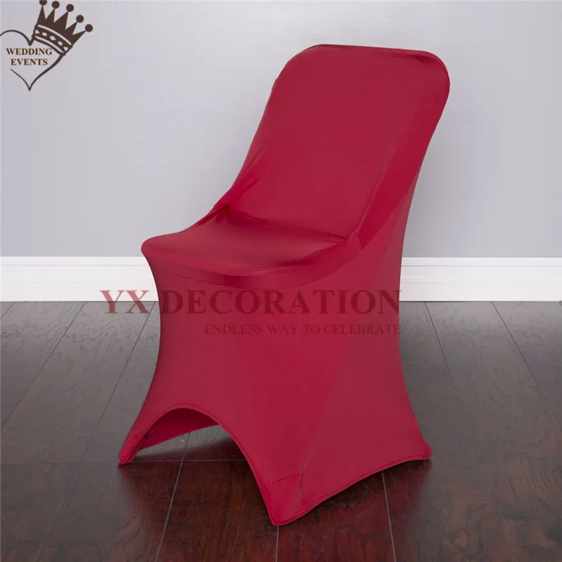 25 50 100pcs Lot Lycra Spandex Chair Cover For Folding Chair Stretch Chair Cover Event Hotel Festival Decoration