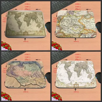 

Light Yellow World Map Game Antiskid Rectangular Durable Computer Mouse Pad, Custom Size, Decorate Your Desk Design as a Gift