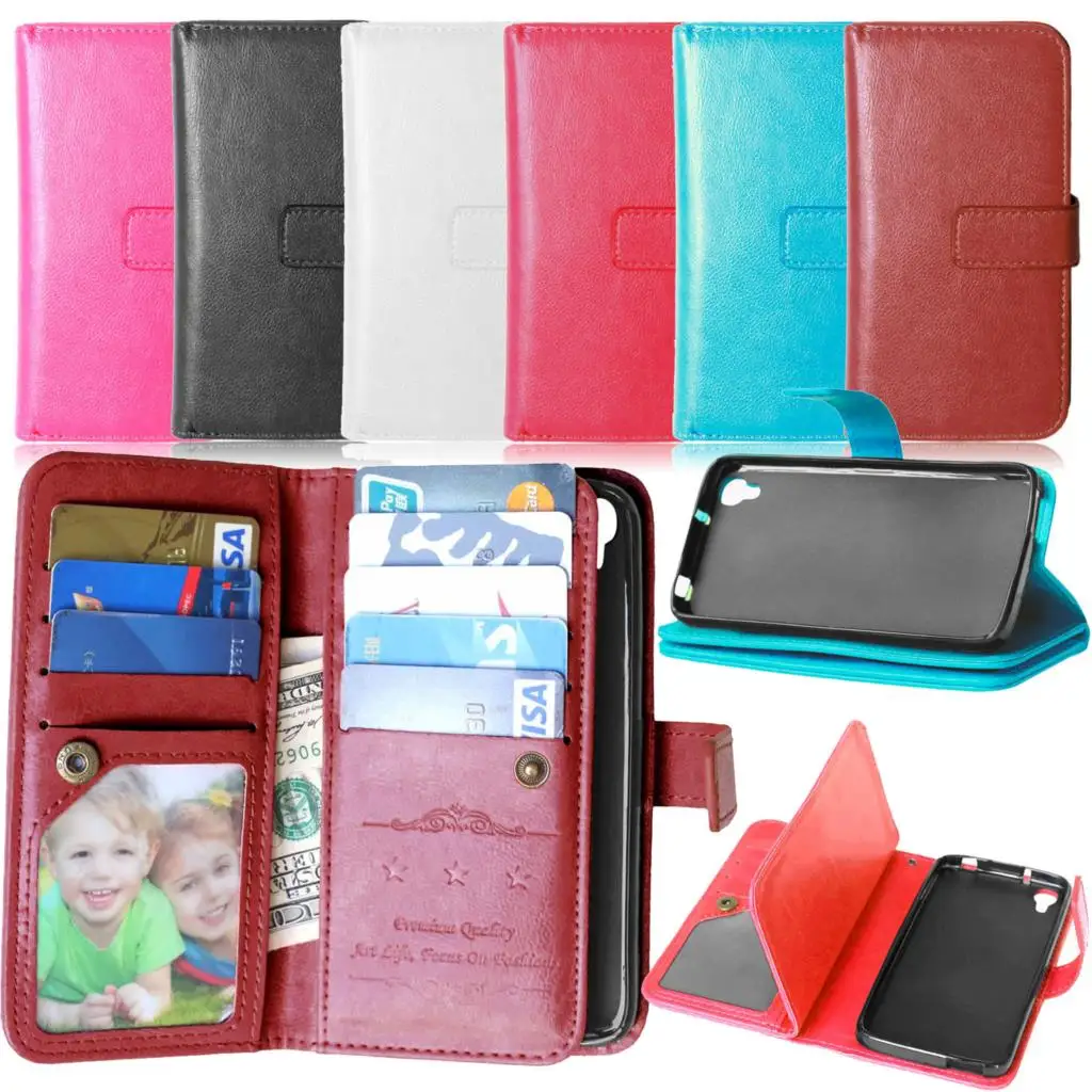 

Flip PU Leather Wallet Case with Card Holder Stand Style Cover For Alcatel One Touch Idol 3 4.7inch Phone Cases with Photo Frame