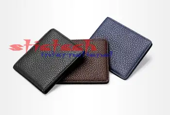 

by dhl or ems 100pcs Men's Money Clip Genuine Cowhide Leather Men wallets Open Clamp