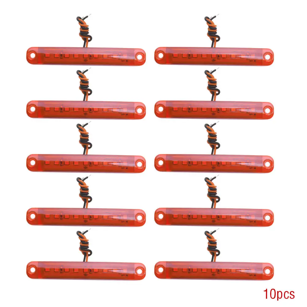 

10pcs Red 12-24V 9 SMD LED Auto Car Bus Truck Lorry Side Marker Indicator low Led Trailer Light Rear Side Lamp