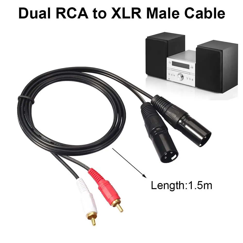 

1.5 M High Quality 2RCA Adapter Cable Revolution Double Card Male 1.5M 2019R-15