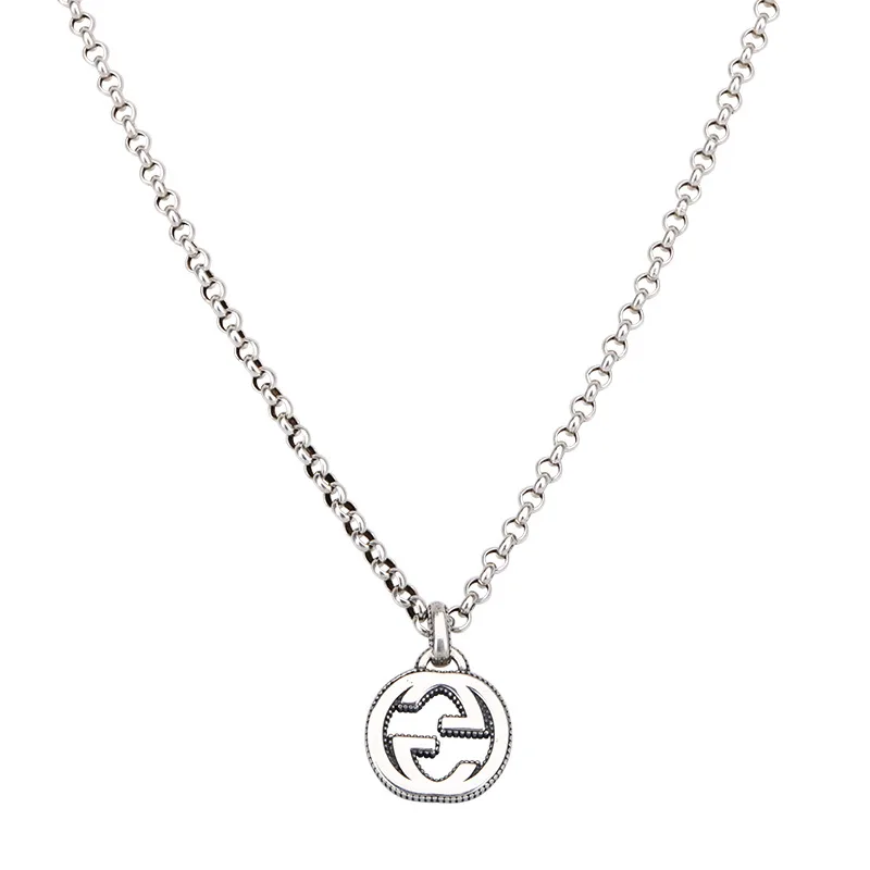 

Panda100 Letter double g necklace, lady's all-embracing clavicle chain, individuality Stainless Steel Cross Necklace