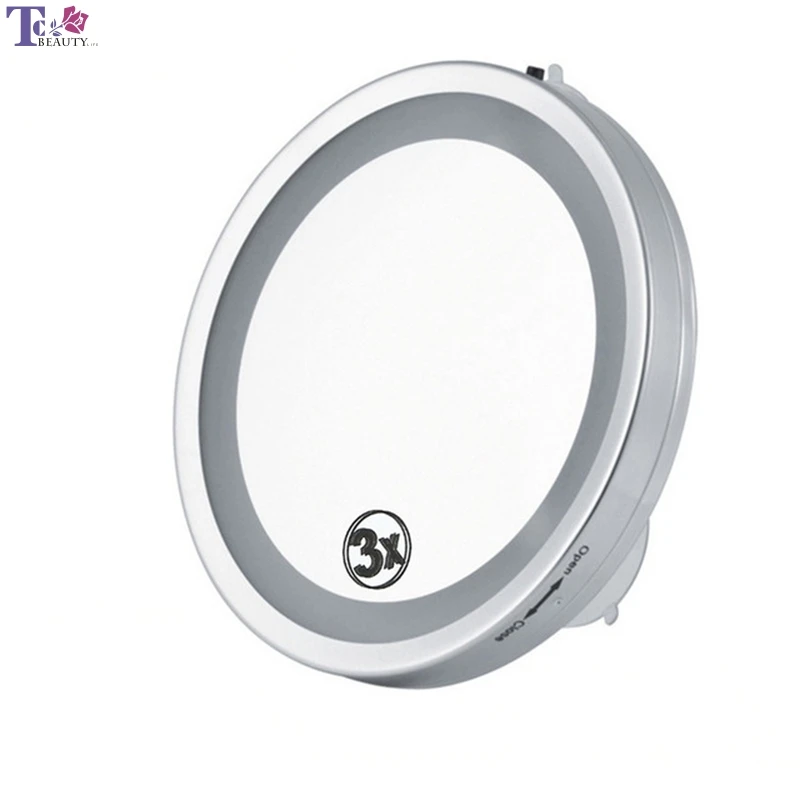 

LED Makeup Mirror Light Portable Small Magnifying Mirrors Pocket Cosmetic Lamp Vanity Compact Hand Stand Round Cosmetic Tools