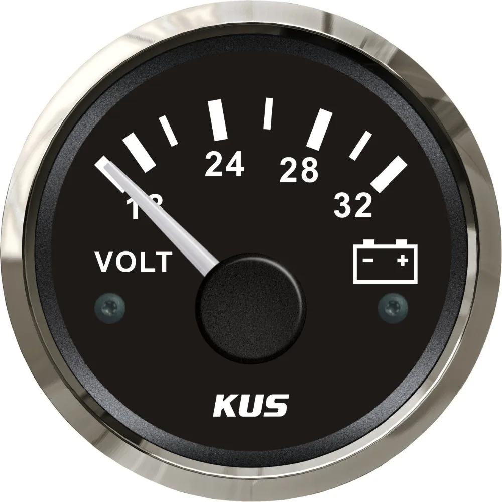 

Marine Car Voltmeter Boat Voltage Gauge Meter 52mm 8-16V With Backlight Black face