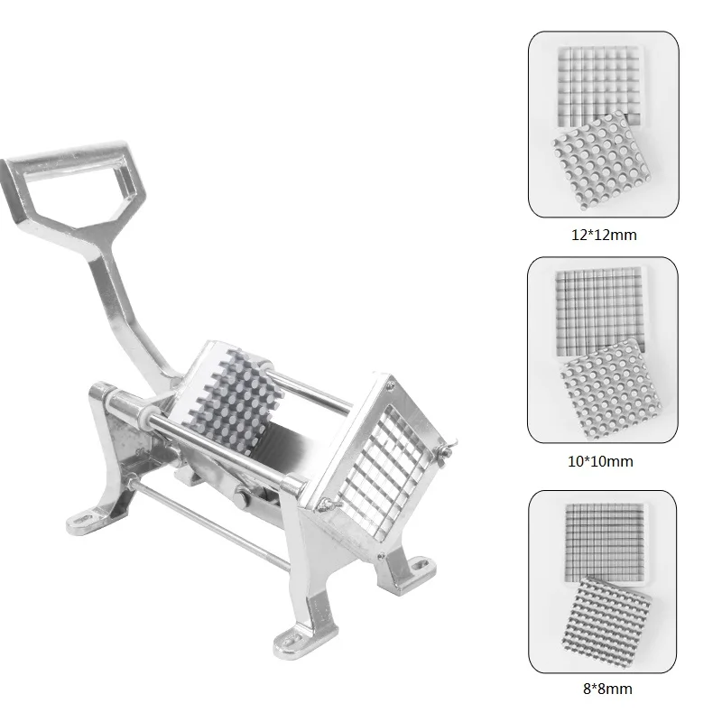  Stainless Steel French Fry Cutter Potato Chips Chopper Fruit Vegetable Shredder Cutting Machine Wit - 1000007082812