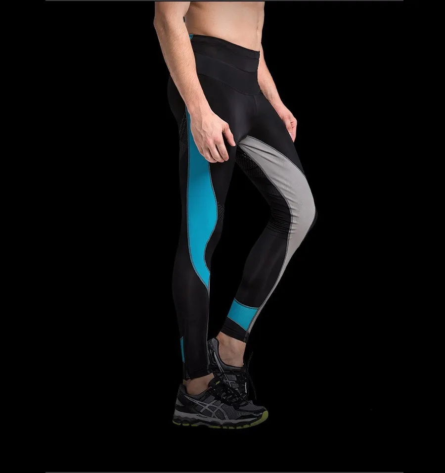 Мужские компрессионные брюки для бега, обтягивающие тренировочные леггинсы, длинные штаны, быстросохнущие дышащие штаны для фитнеса и бега